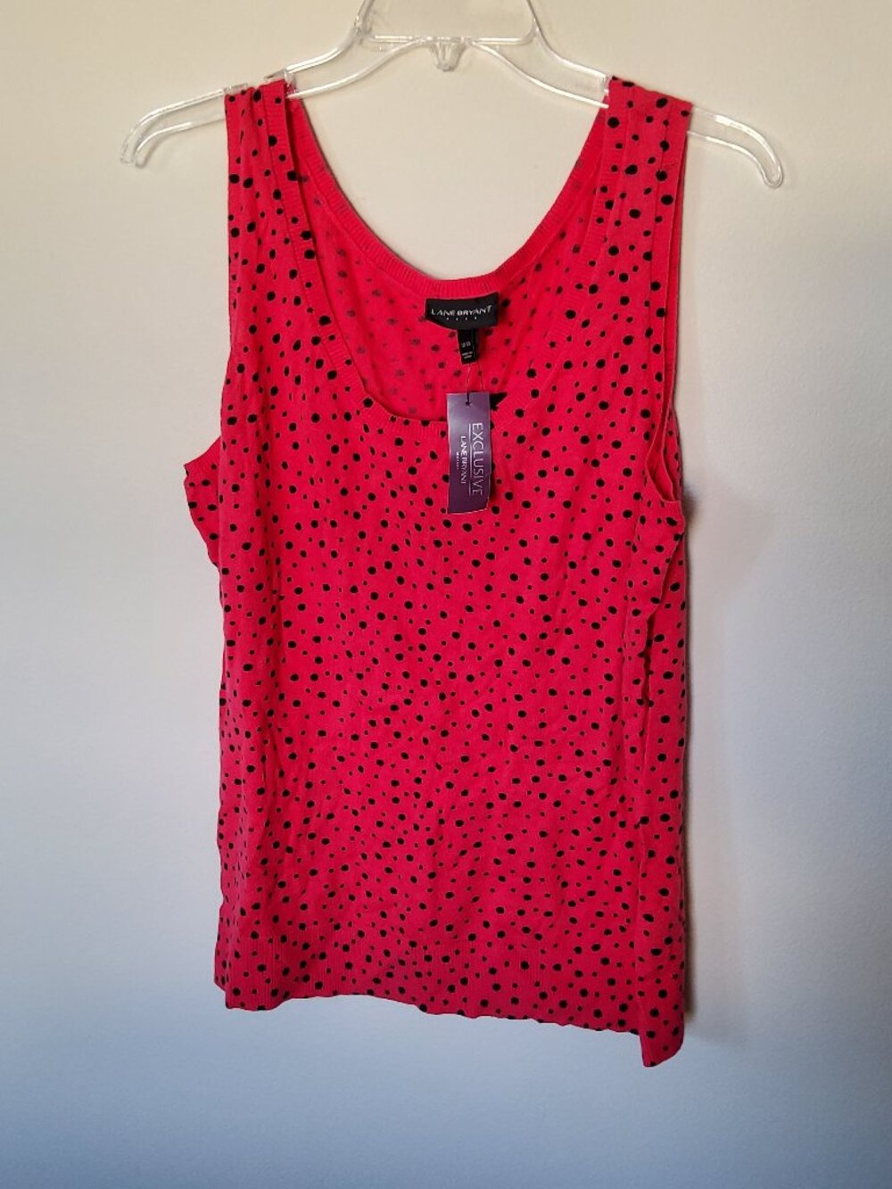 Lane Bryant Polka Dot Hot pink tank top size 18/20